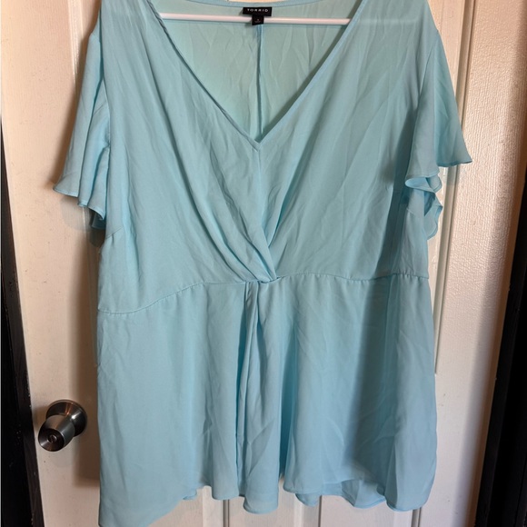 torrid Tops - Torrid Light Blue V-Neck Blouse